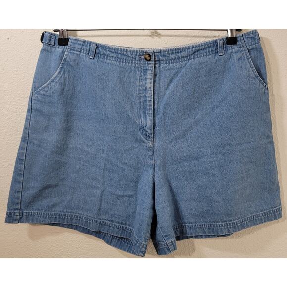 Westbound Blue Lightwashed Denim Shorts 18 Lightweight Slashed Pockets Soft - Picture 1 of 4